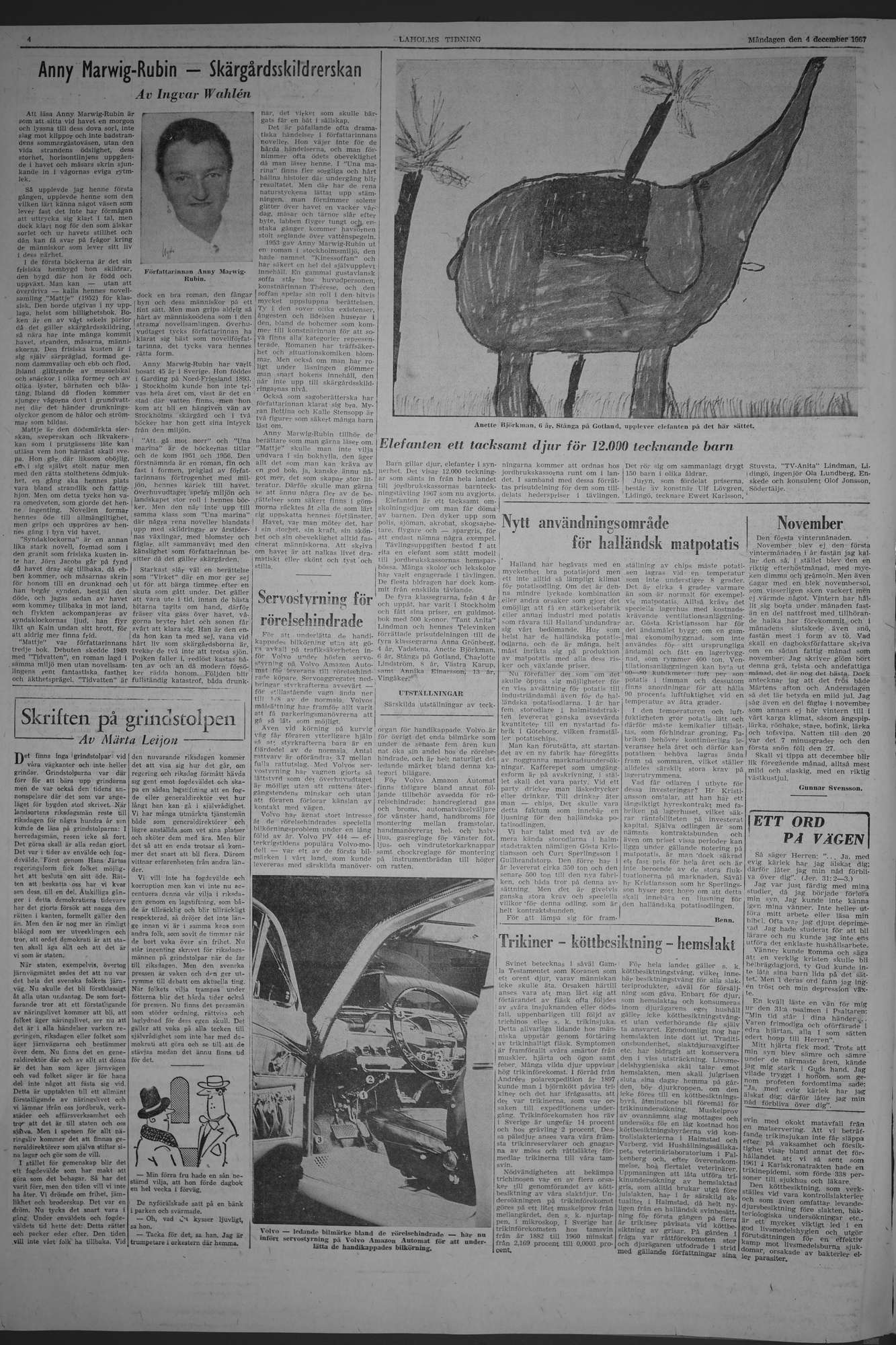 Laholms Tidning Måndag 4 december 1967, sida 4