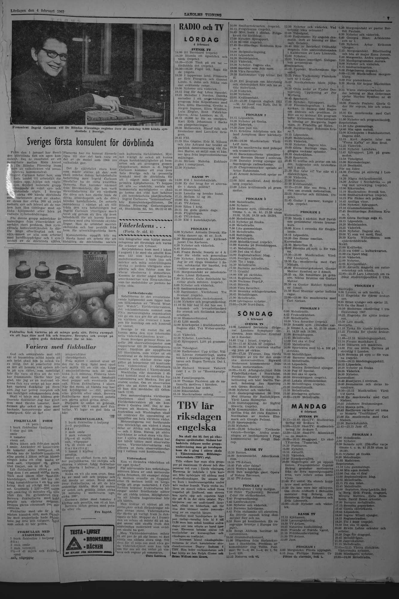 Laholms Tidning Lördag 4 februari 1967, sida 7