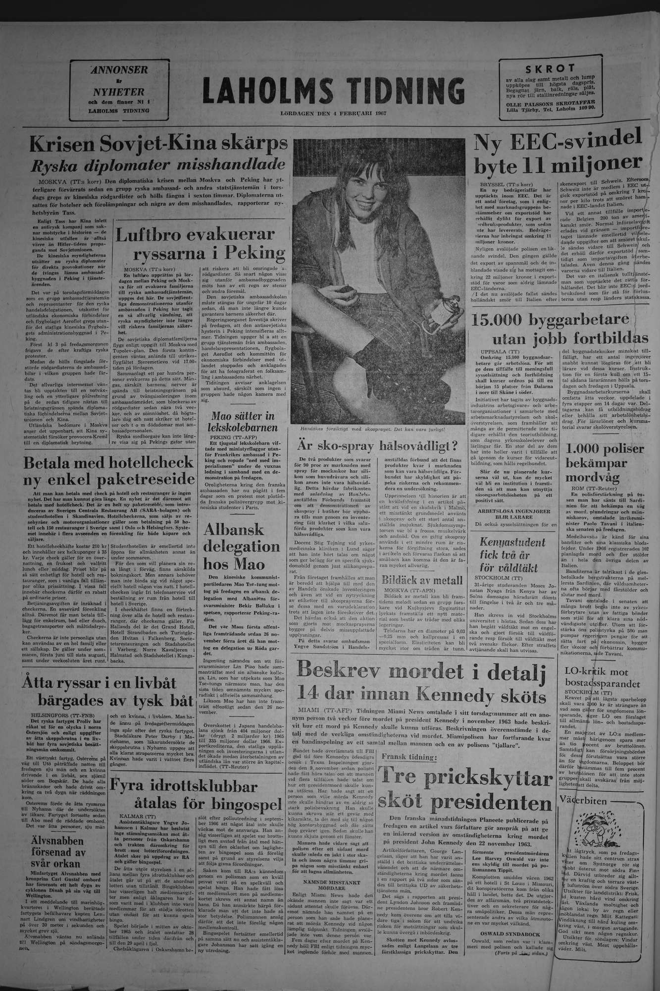 Laholms Tidning Lördag 4 februari 1967, sida 8