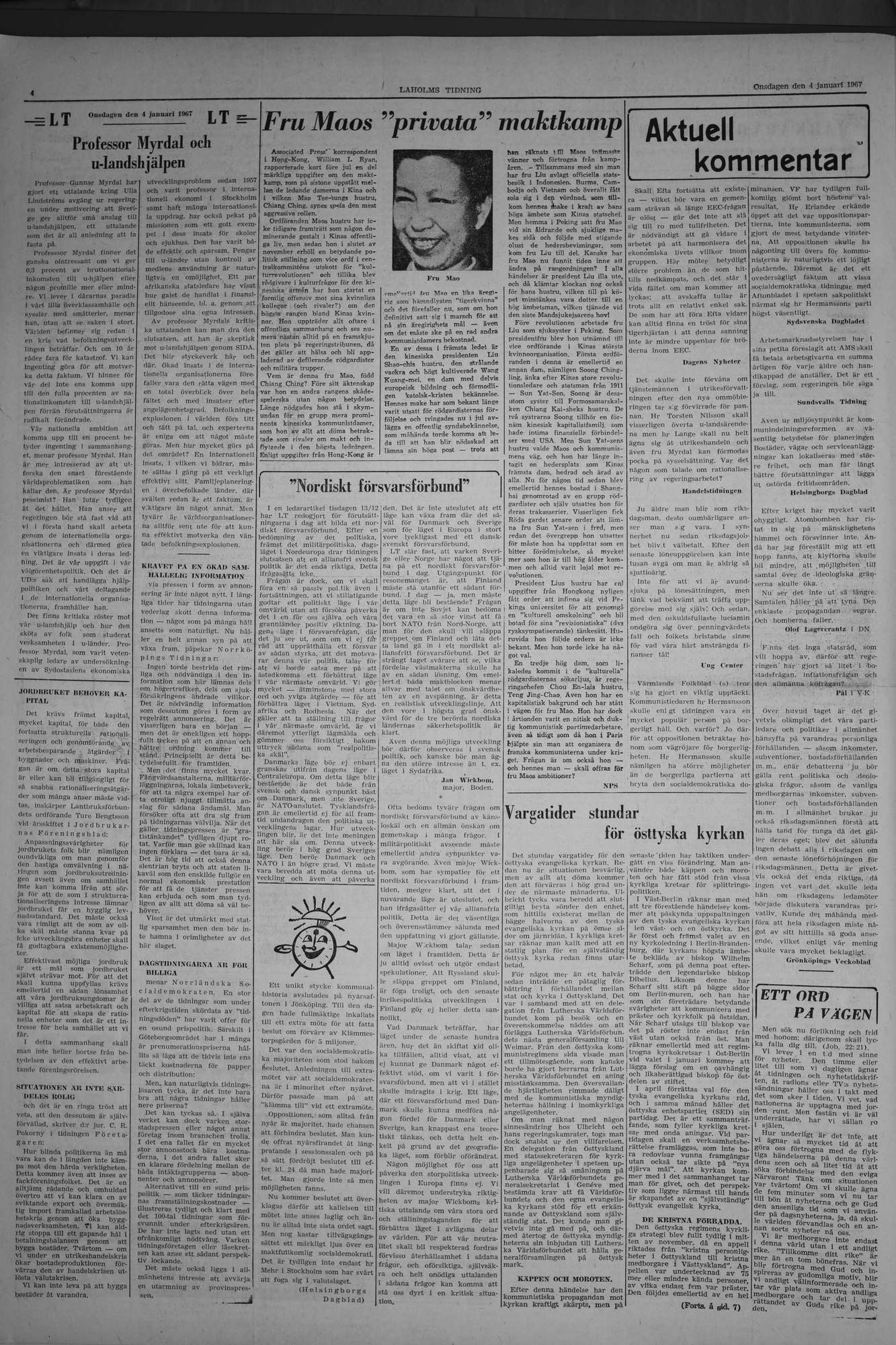 Laholms Tidning Onsdag 4 januari 1967, sida 4