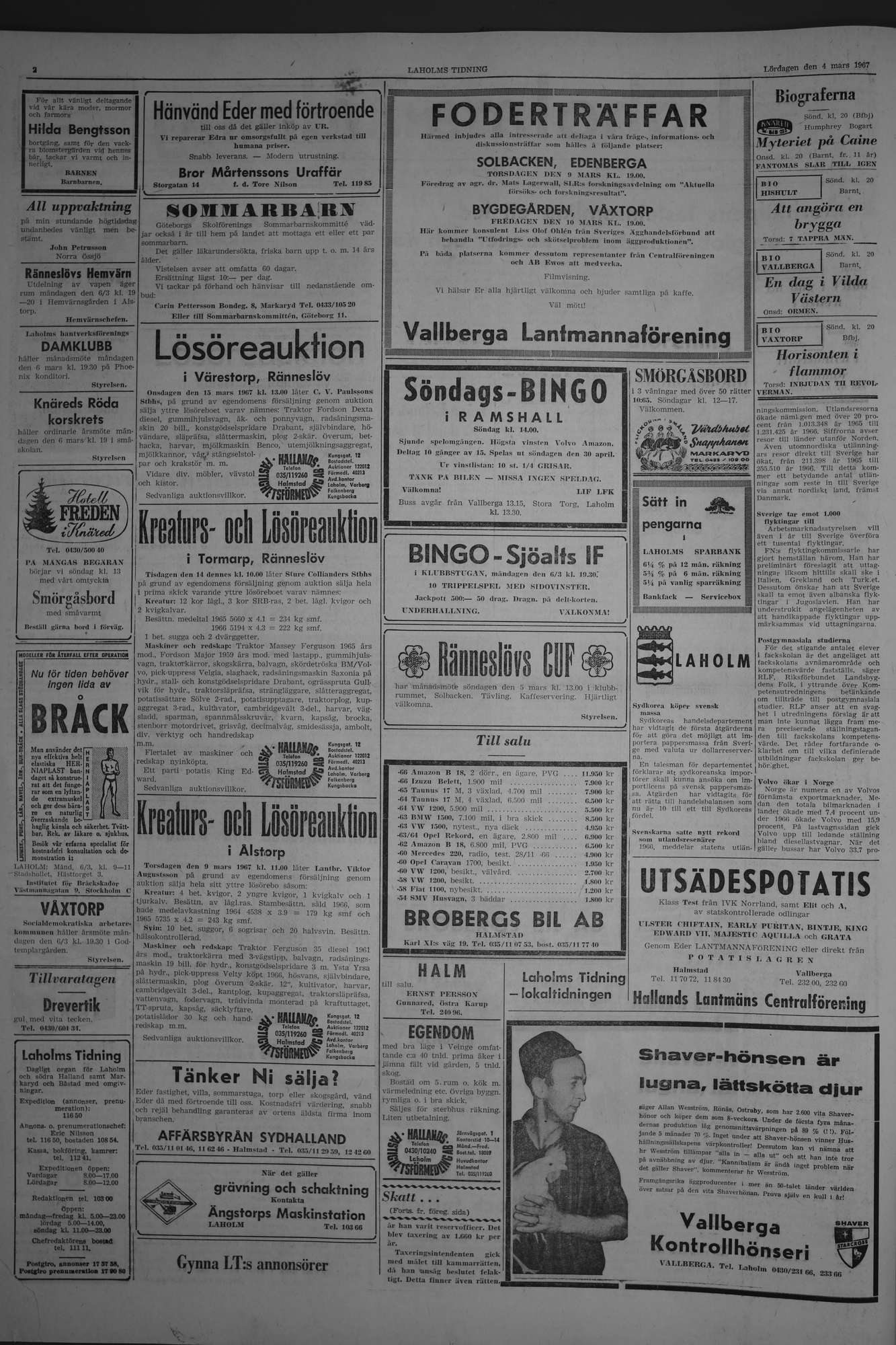 Laholms Tidning Lördag 4 mars 1967, sida 2