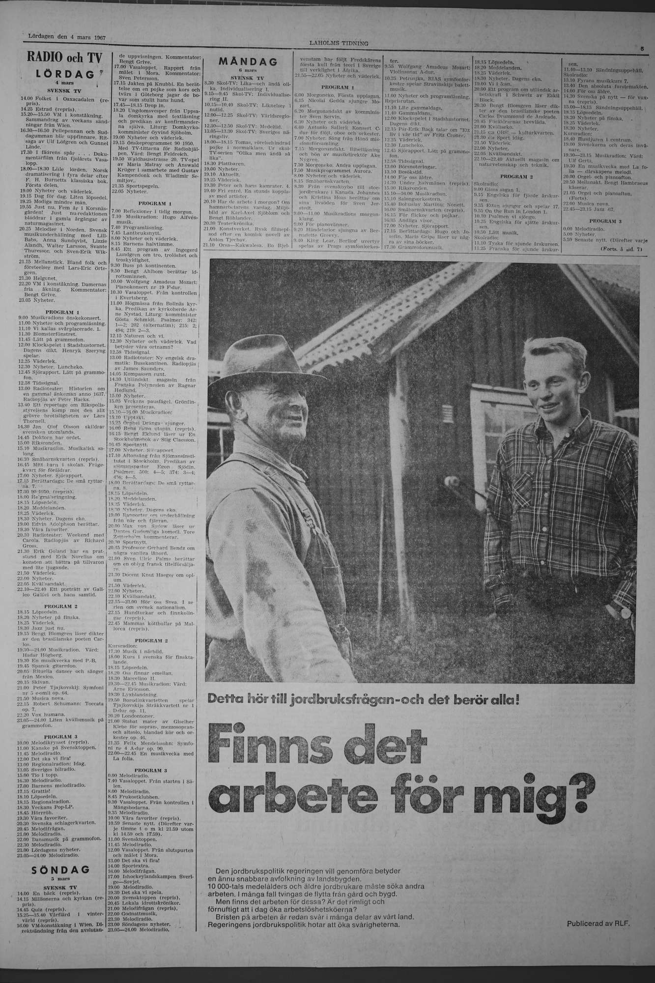 Laholms Tidning Lördag 4 mars 1967, sida 5
