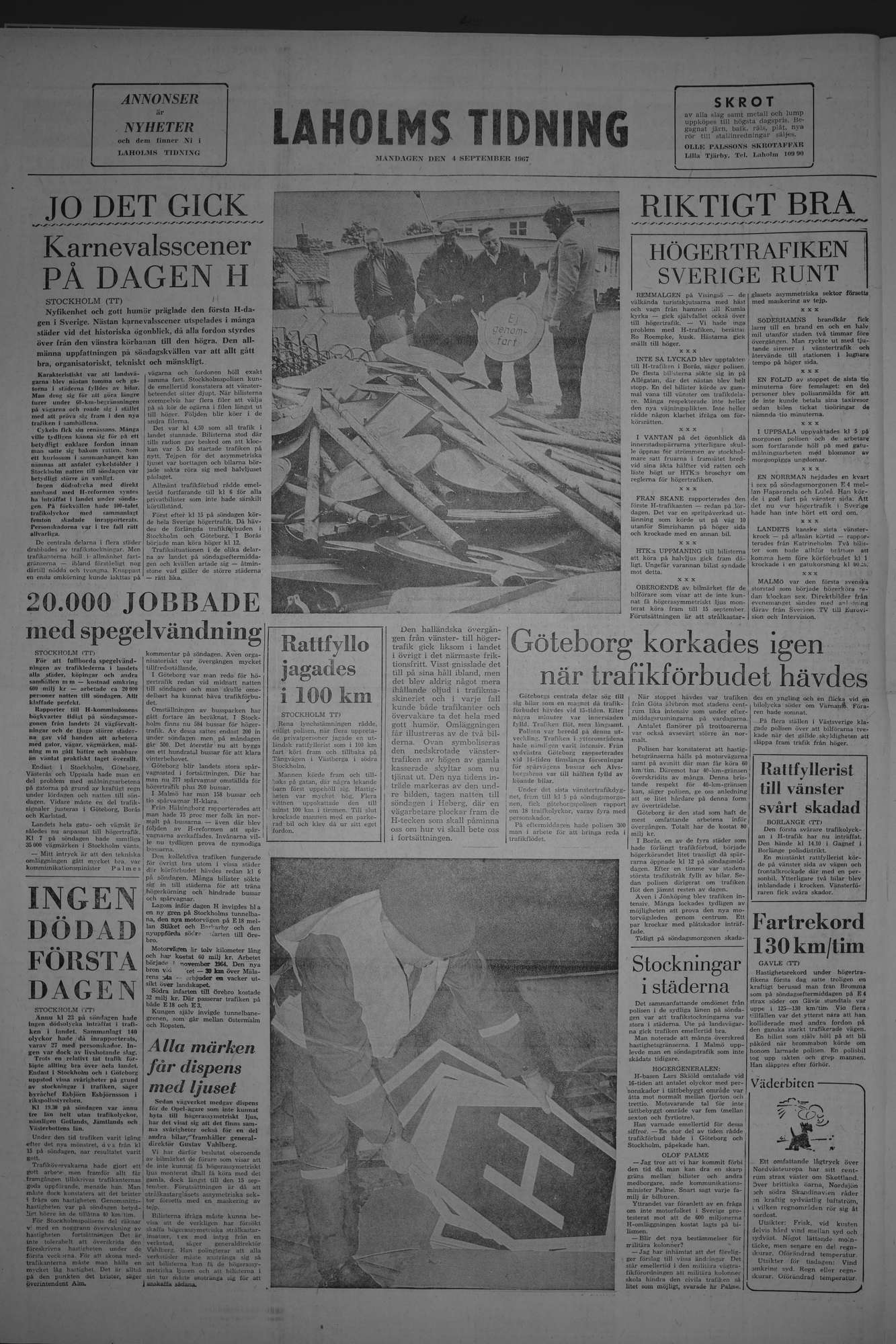 Laholms Tidning Måndag 4 september 1967, sida 8