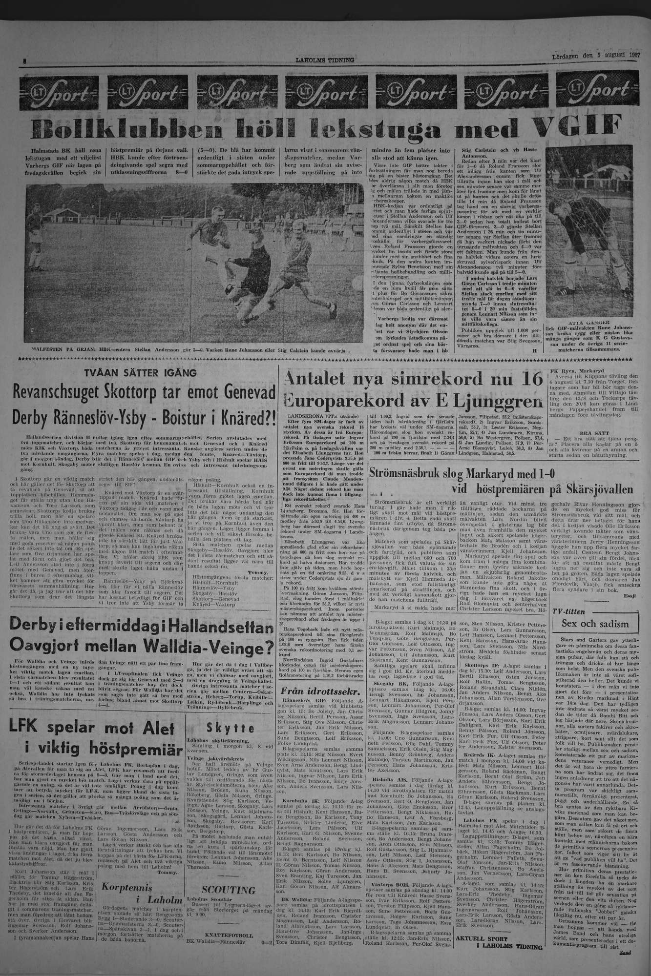 Laholms Tidning Lördag 5 augusti 1967, sida 6