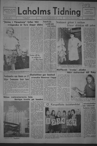 Förstasidan, Tisdag 5 december 1967