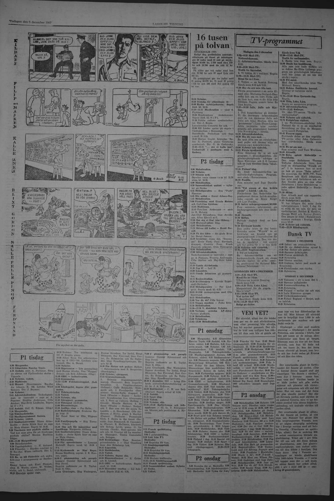 Laholms Tidning Tisdag 5 december 1967, sida 5