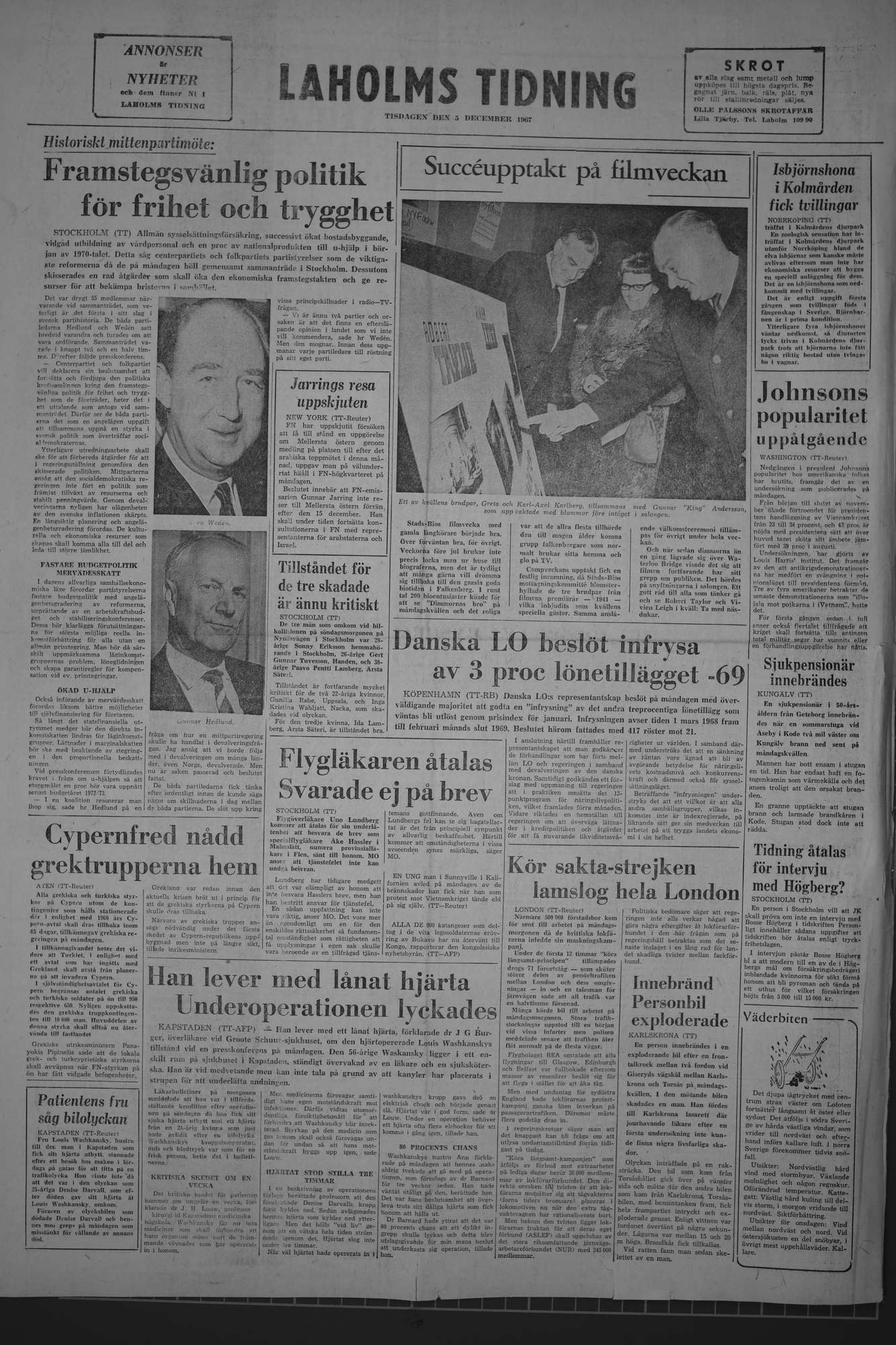 Laholms Tidning Tisdag 5 december 1967, sida 8