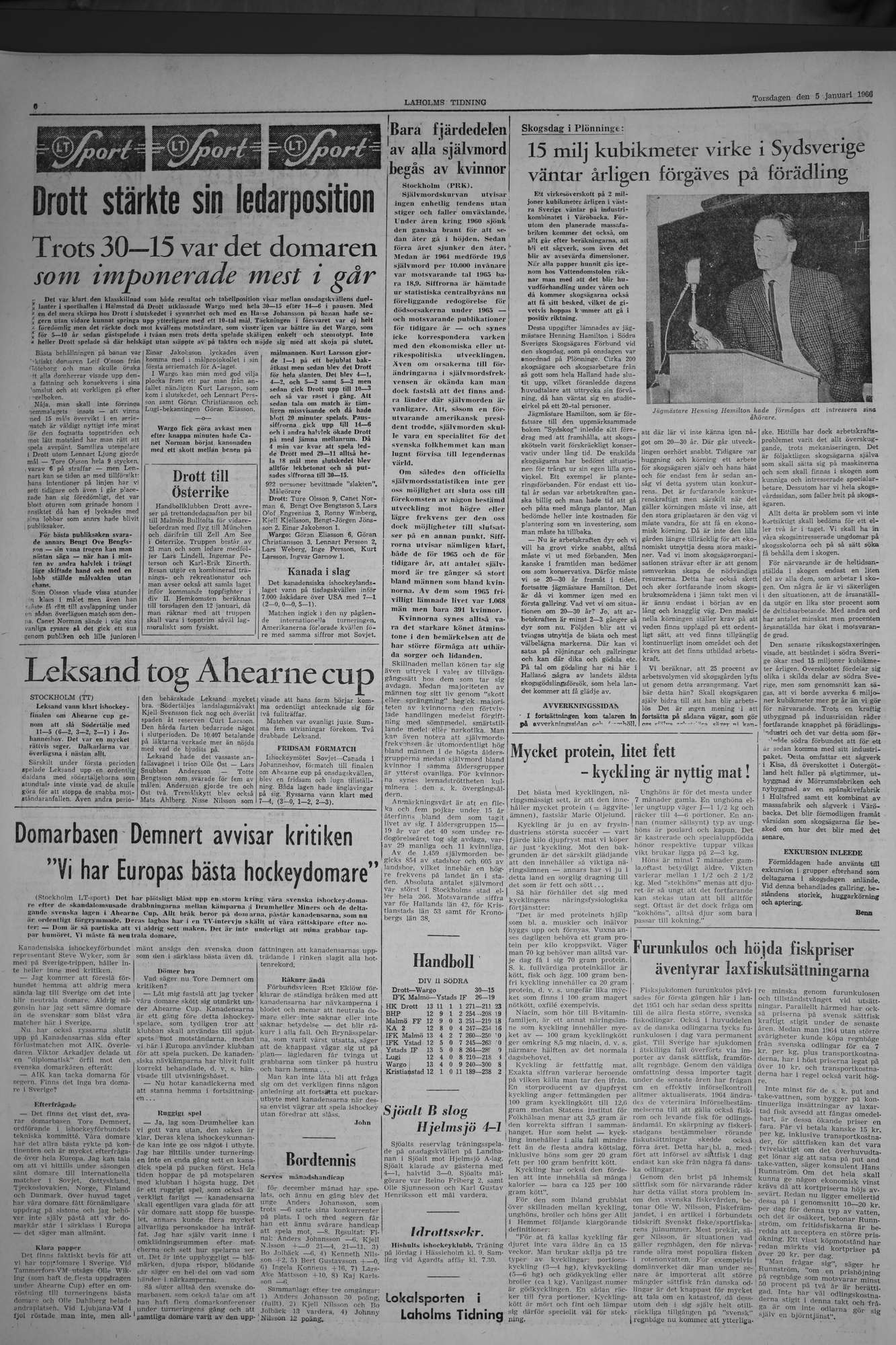 Laholms Tidning Torsdag 5 januari 1967, sida 6