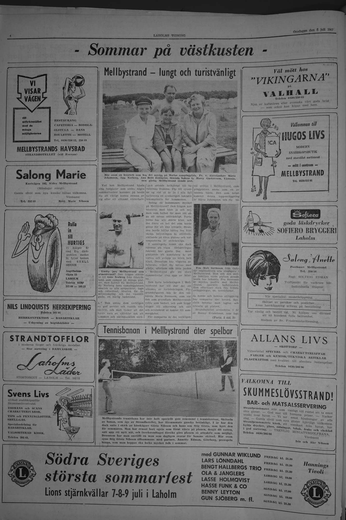 Laholms Tidning Onsdag 5 juli 1967, sida 4