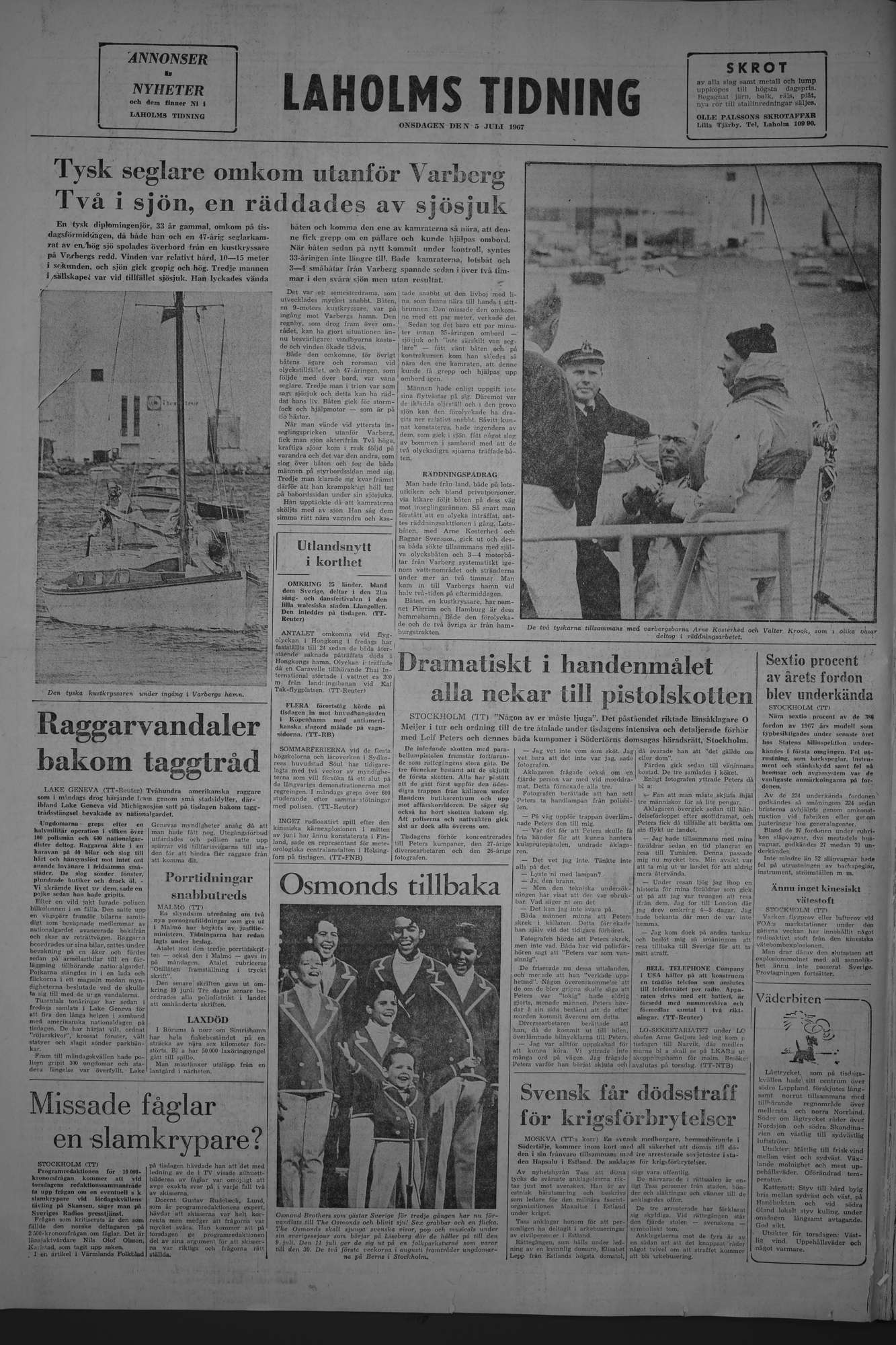 Laholms Tidning Onsdag 5 juli 1967, sida 8