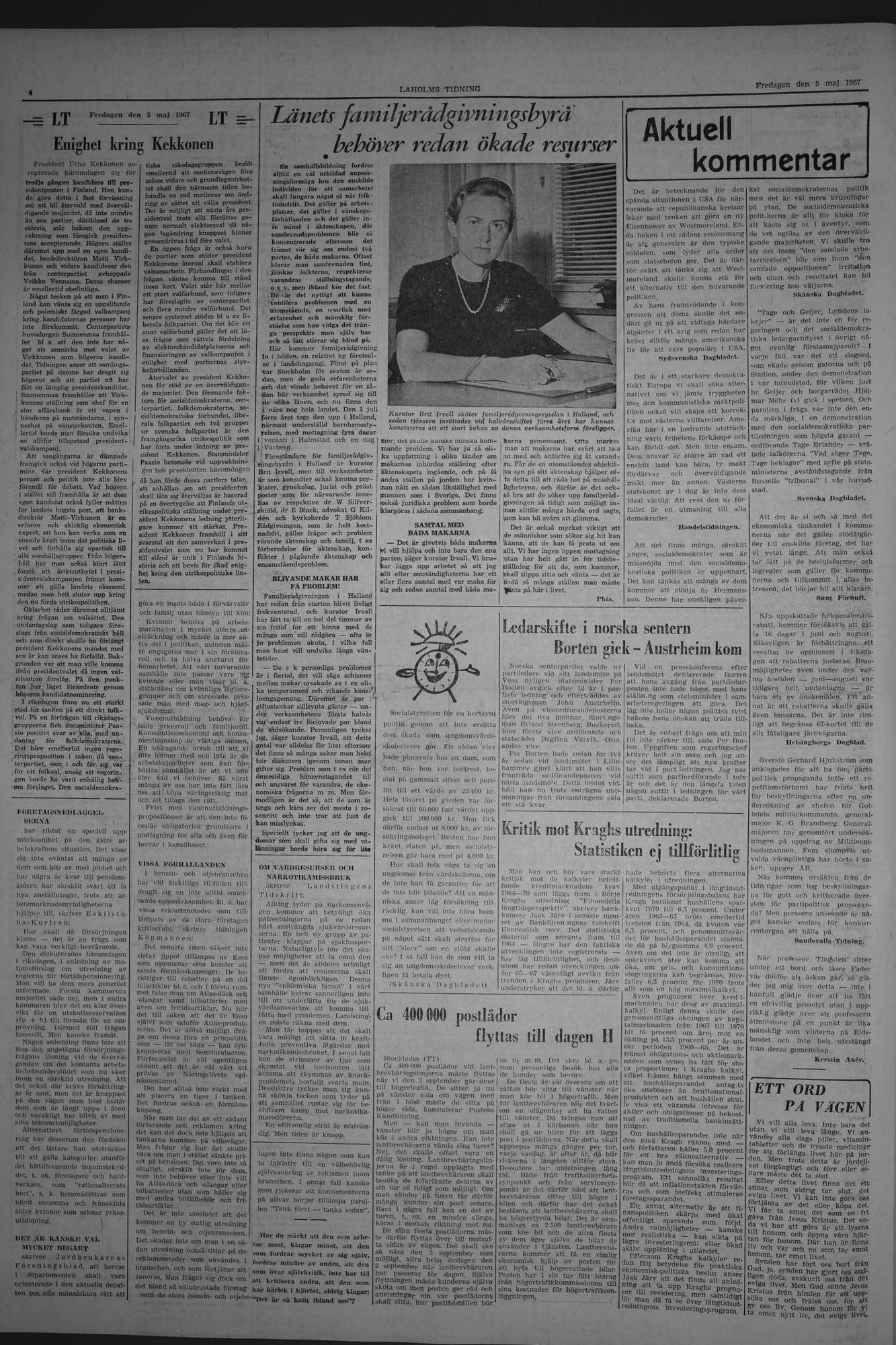 Laholms Tidning Fredag 5 maj 1967, sida 4