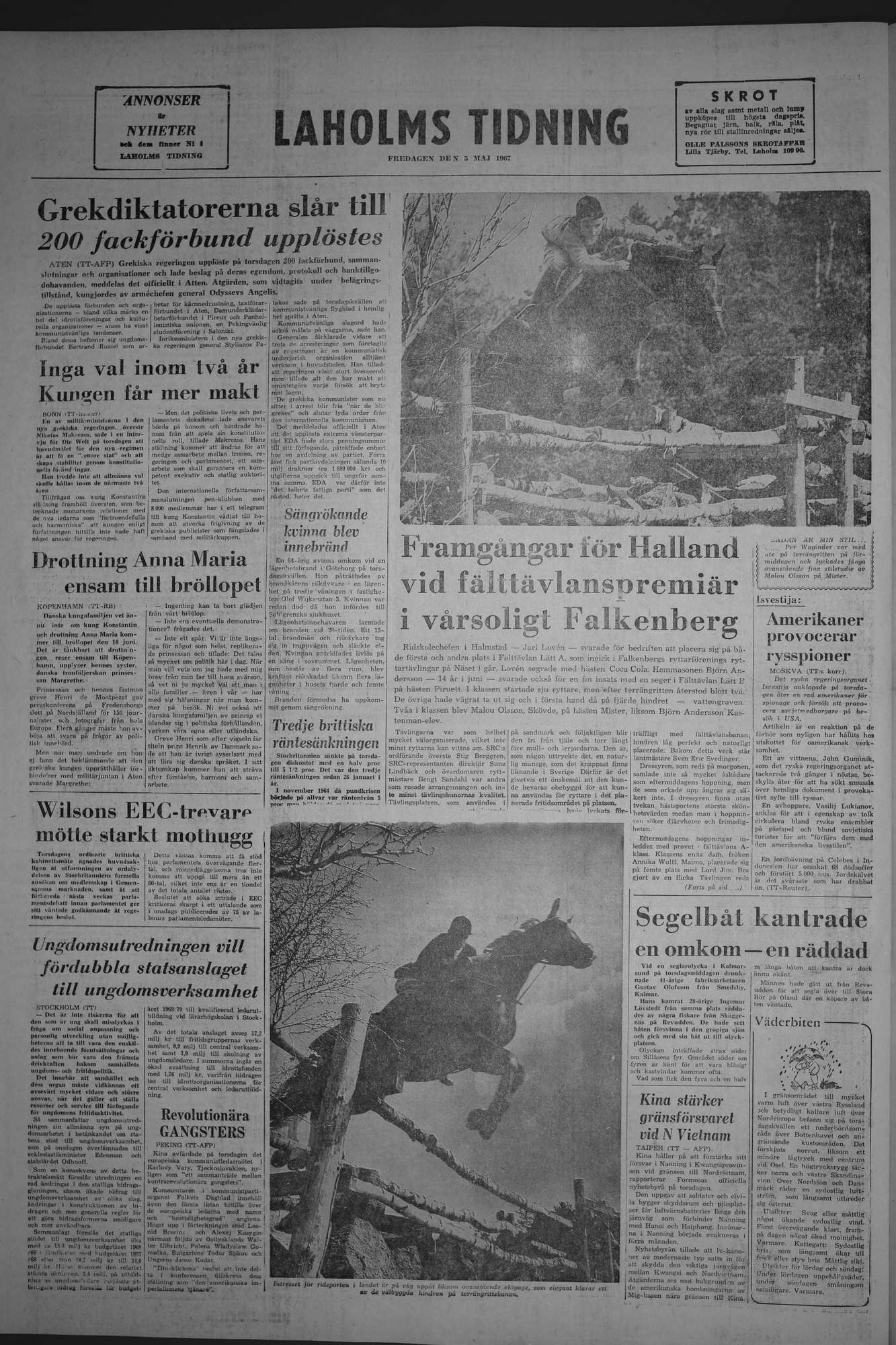 Laholms Tidning Fredag 5 maj 1967, sida 8