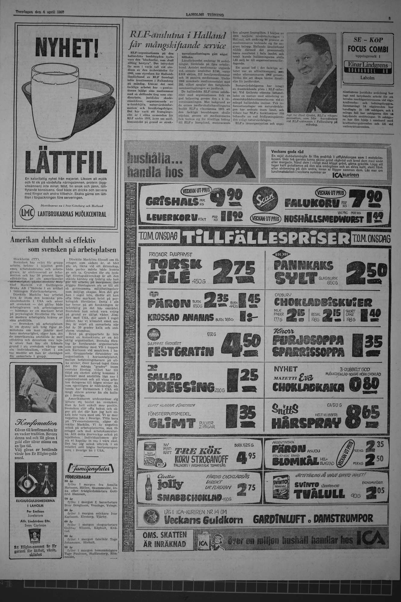 Laholms Tidning Torsdag 6 april 1967, sida 3