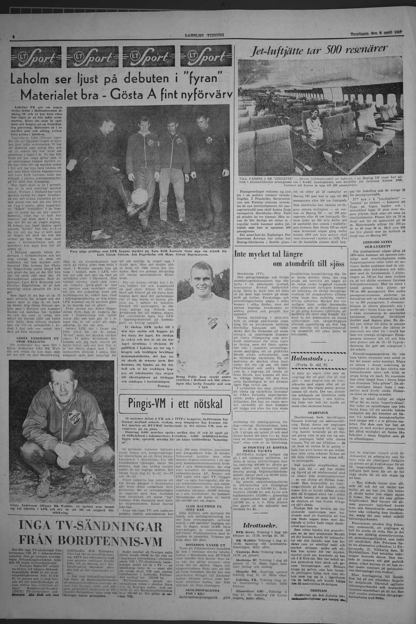 Laholms Tidning Torsdag 6 april 1967, sida 6
