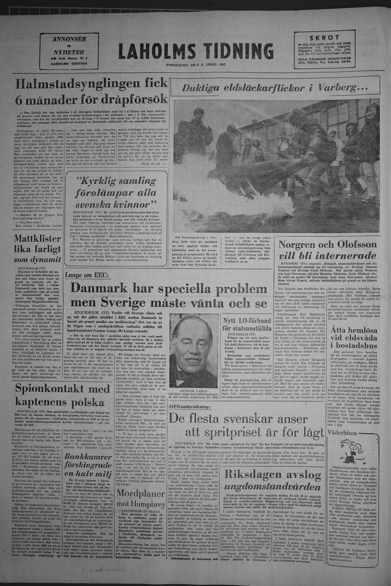 Laholms Tidning Torsdag 6 april 1967, sida 8