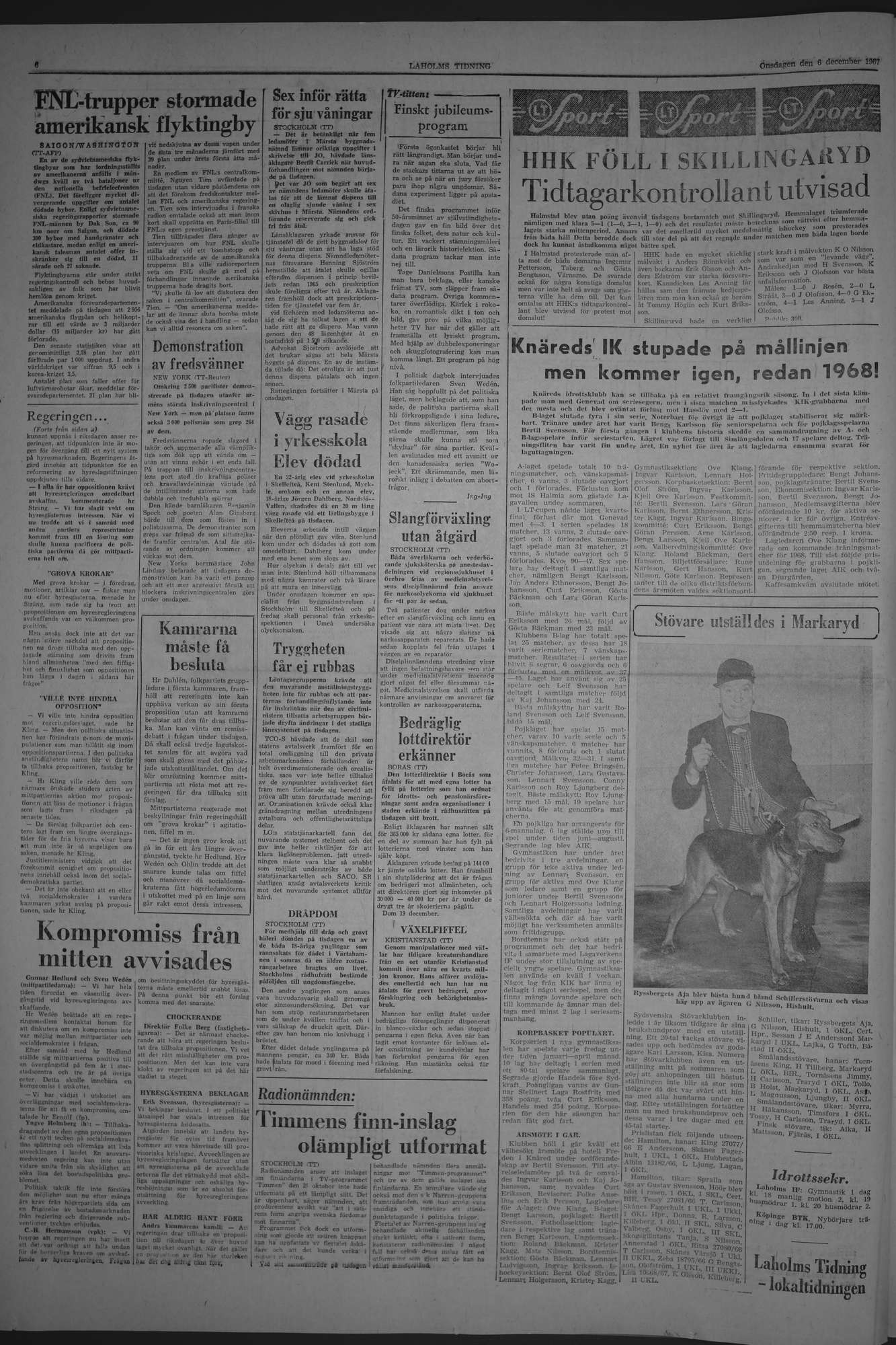 Laholms Tidning Onsdag 6 december 1967, sida 6