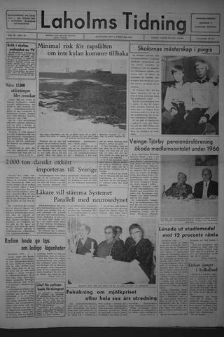 Förstasidan, Måndag 6 februari 1967
