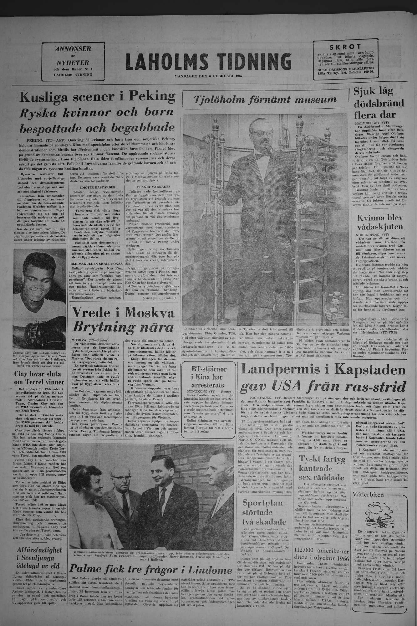 Laholms Tidning Måndag 6 februari 1967, sida 8