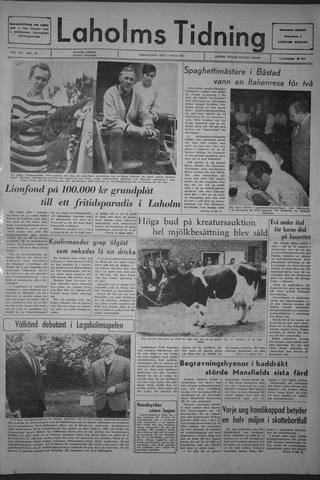 Förstasidan, Torsdag 6 juli 1967