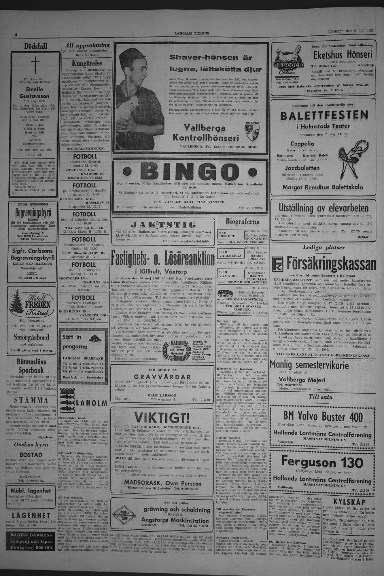 Laholms Tidning Lördag 6 maj 1967, sida 2