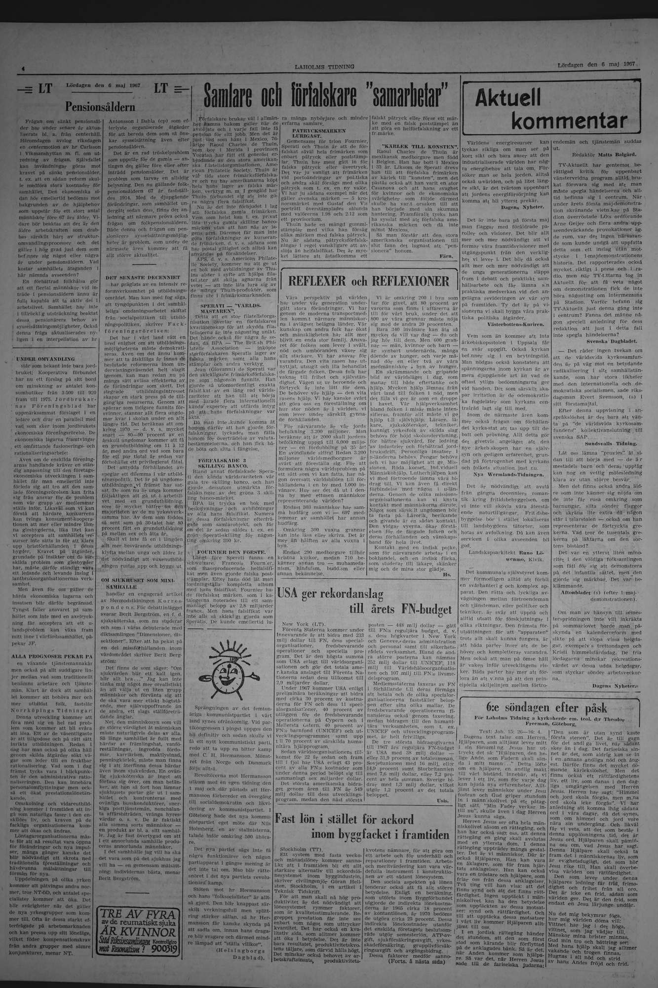 Laholms Tidning Lördag 6 maj 1967, sida 4