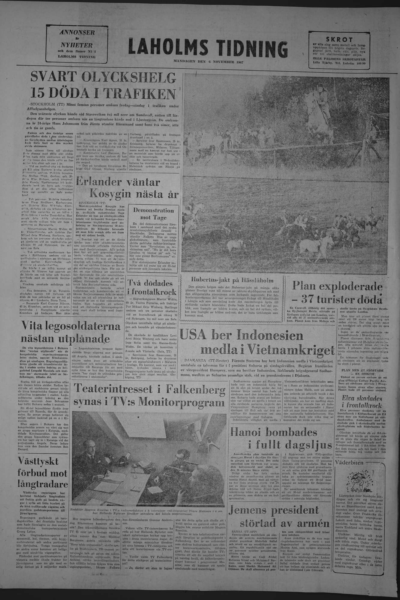 Laholms Tidning Måndag 6 november 1967, sida 8