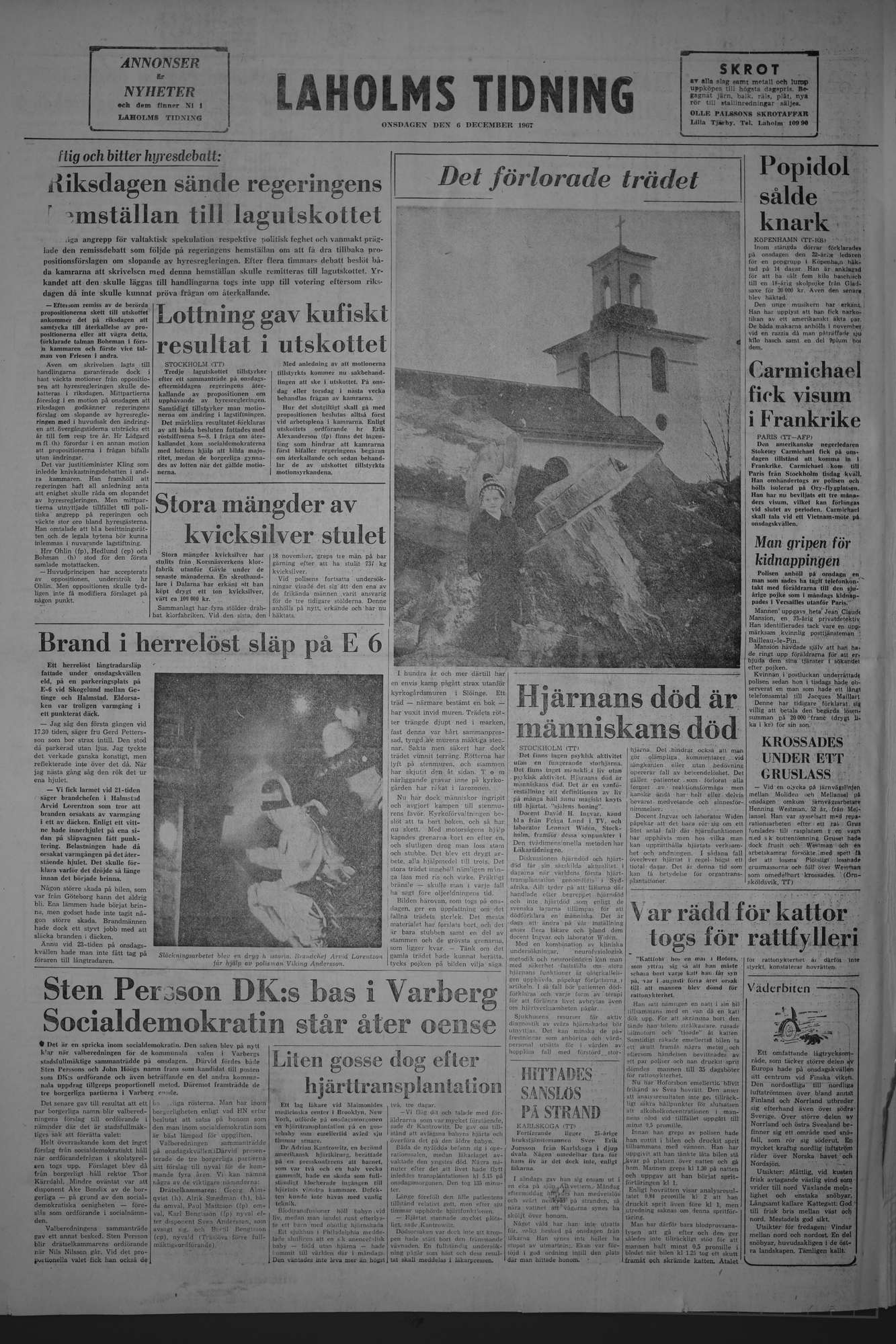 Laholms Tidning Torsdag 7 december 1967, sida 8