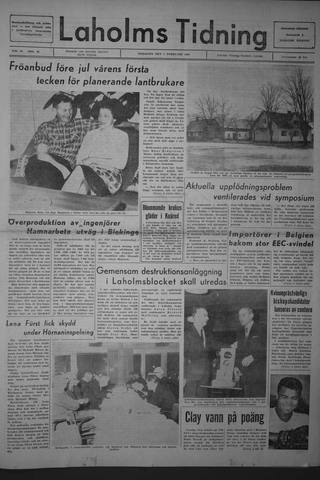 Förstasidan, Tisdag 7 februari 1967