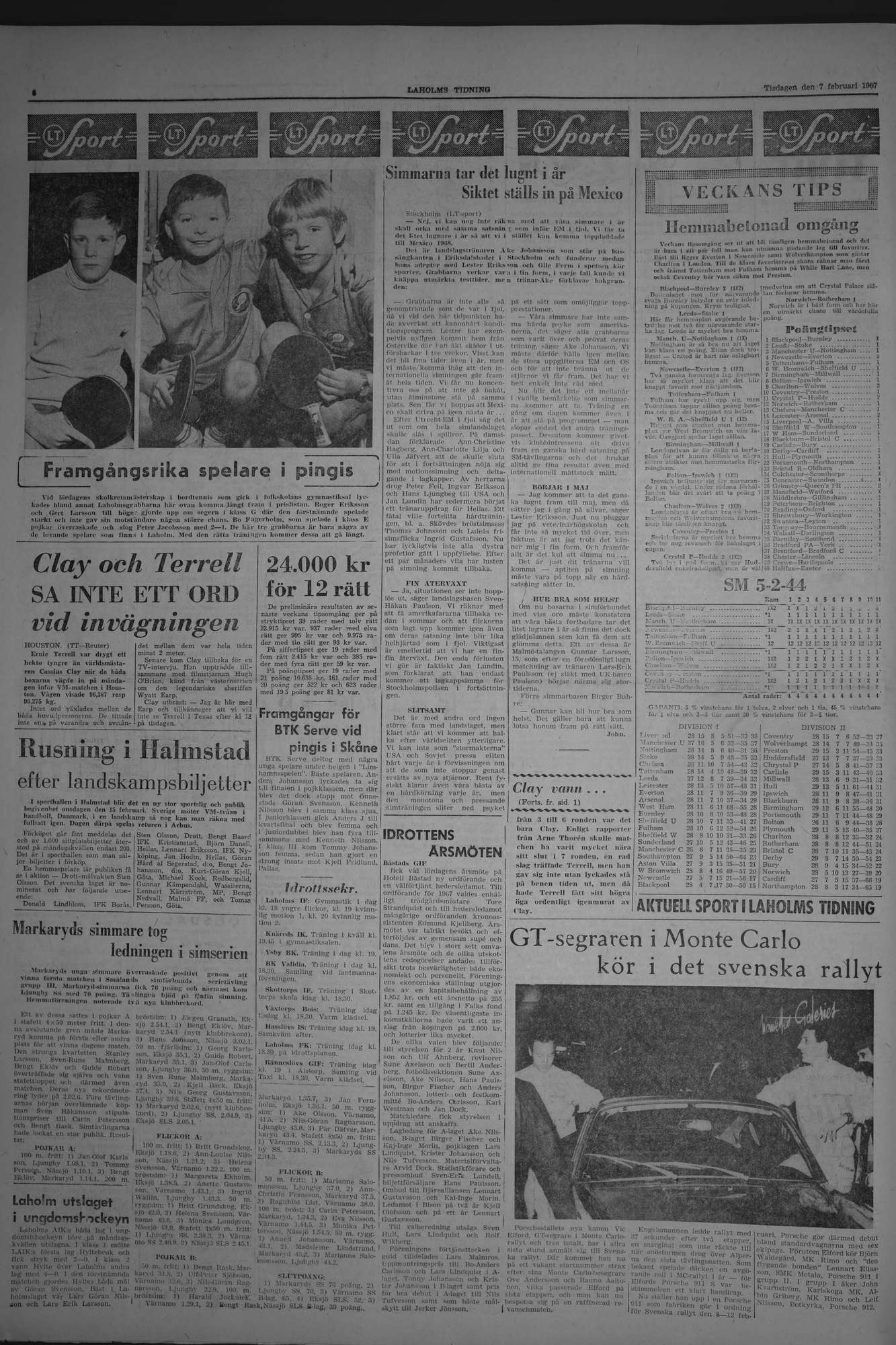 Laholms Tidning Tisdag 7 februari 1967, sida 6