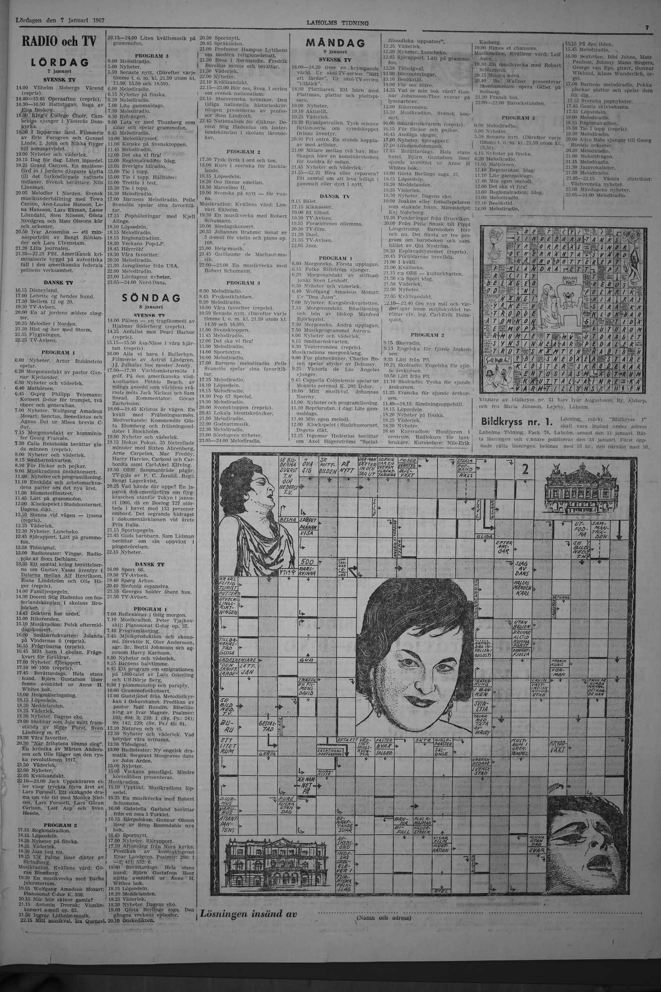 Laholms Tidning Lördag 7 januari 1967, sida 7