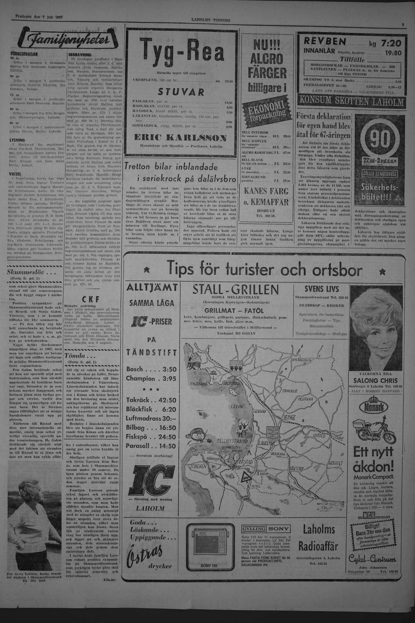 Laholms Tidning Fredag 7 juli 1967, sida 3