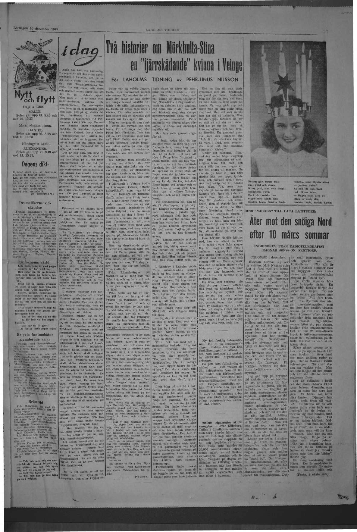 Laholms Tidning Lördag 10 december 1949, sida 7