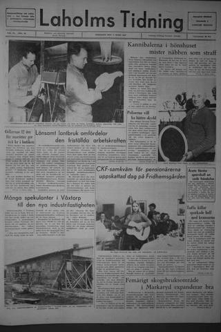 Förstasidan, Tisdag 7 mars 1967