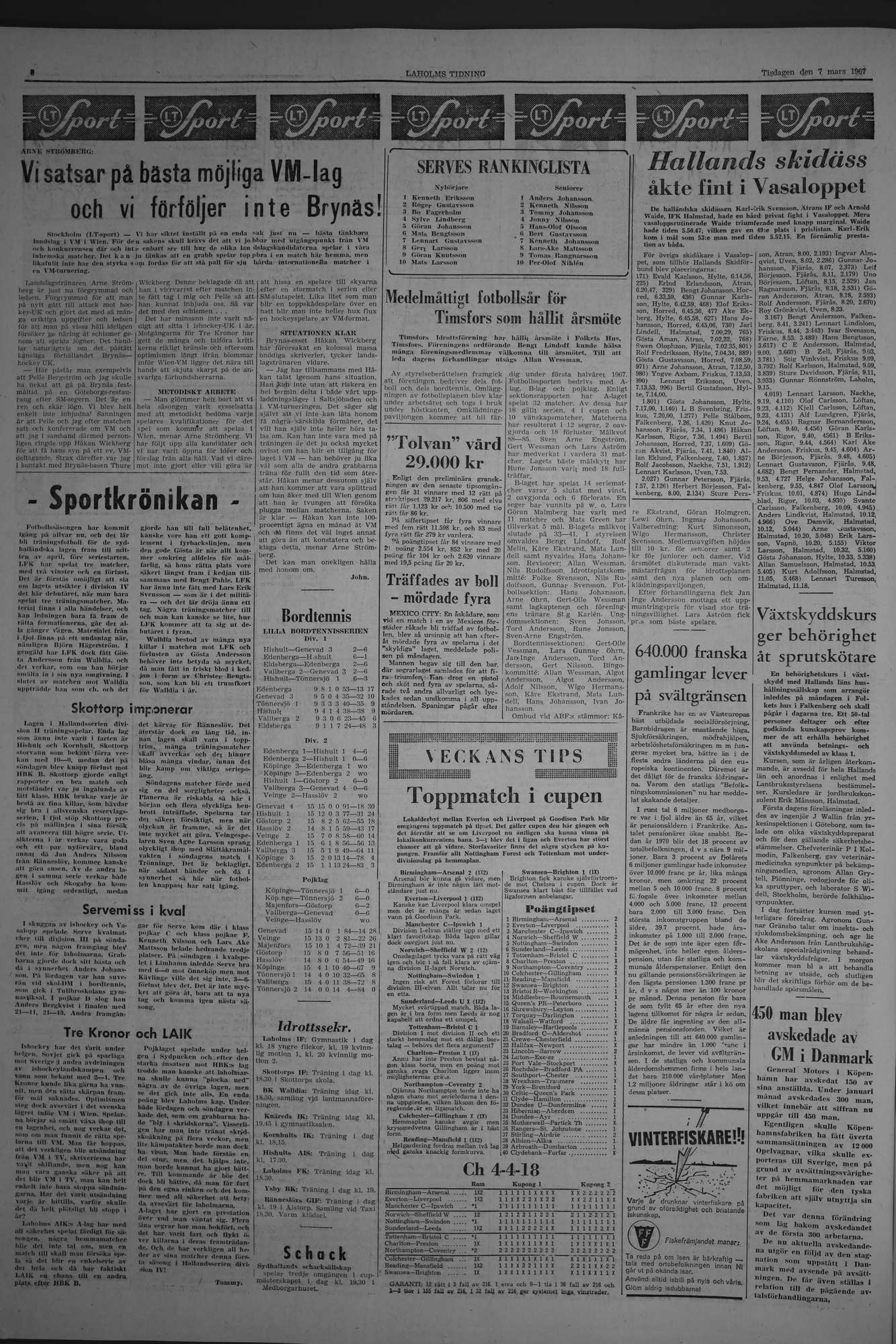 Laholms Tidning Tisdag 7 mars 1967, sida 6