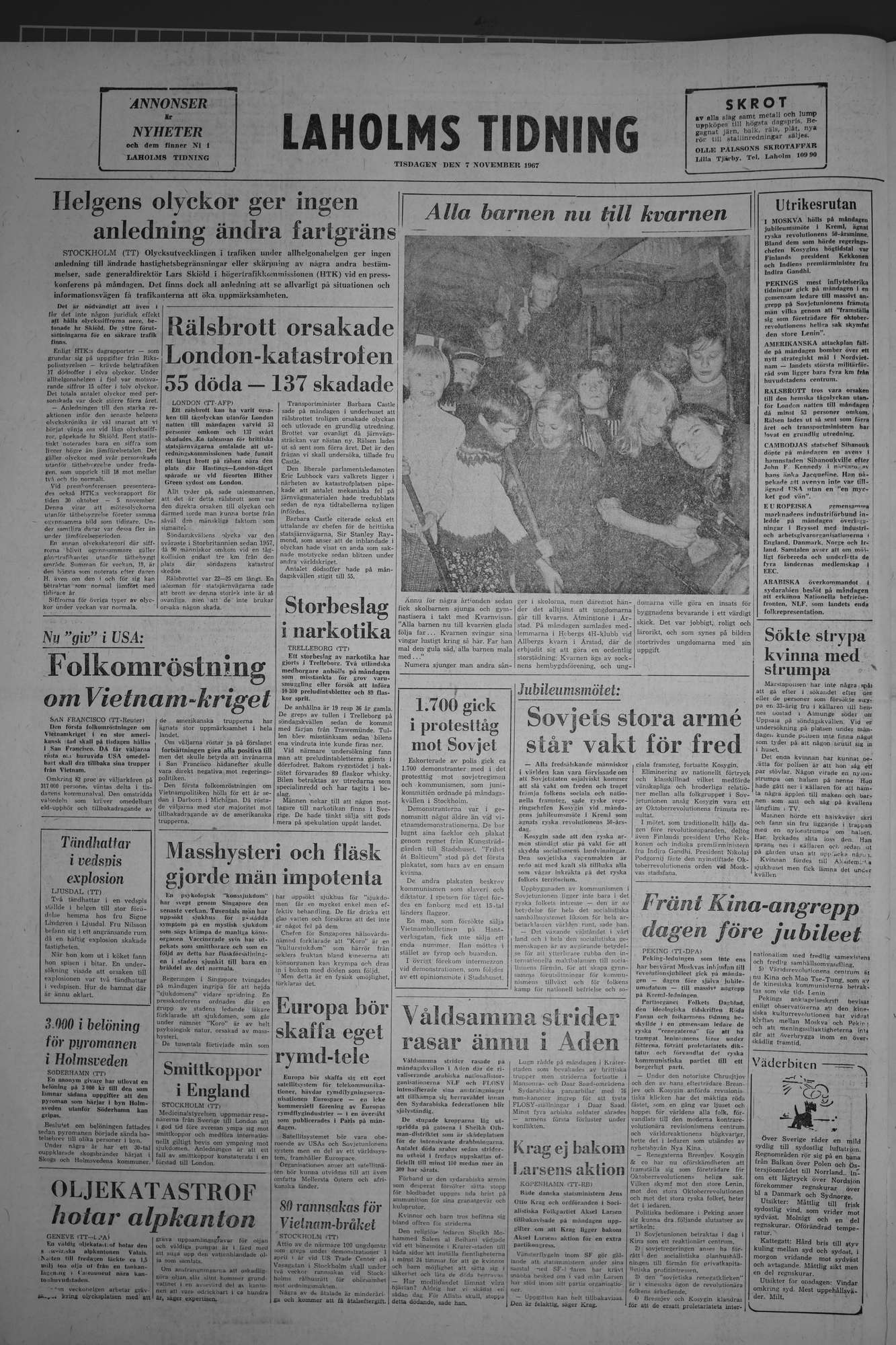 Laholms Tidning Tisdag 7 november 1967, sida 8