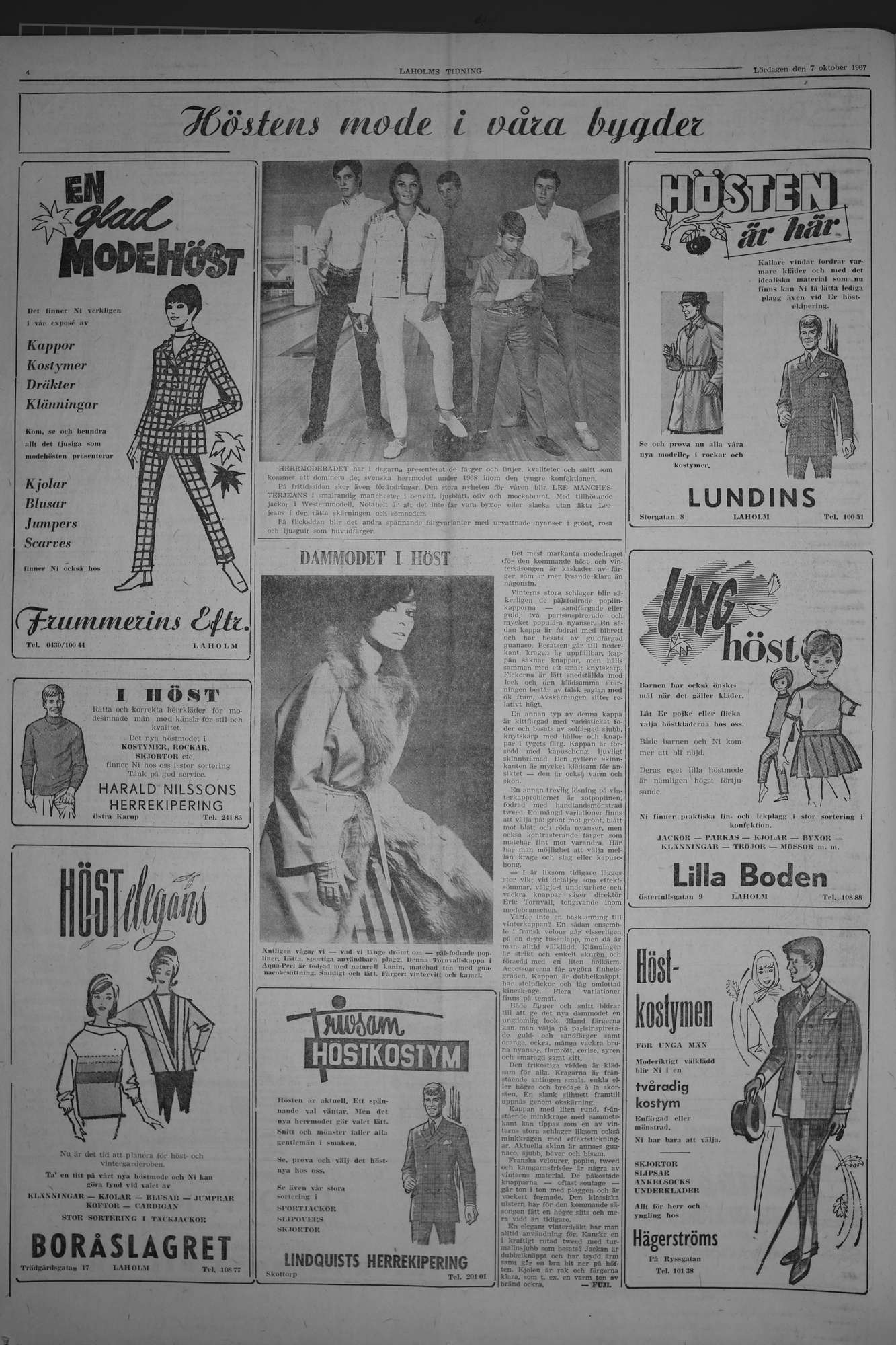 Laholms Tidning Lördag 7 oktober 1967, sida 4