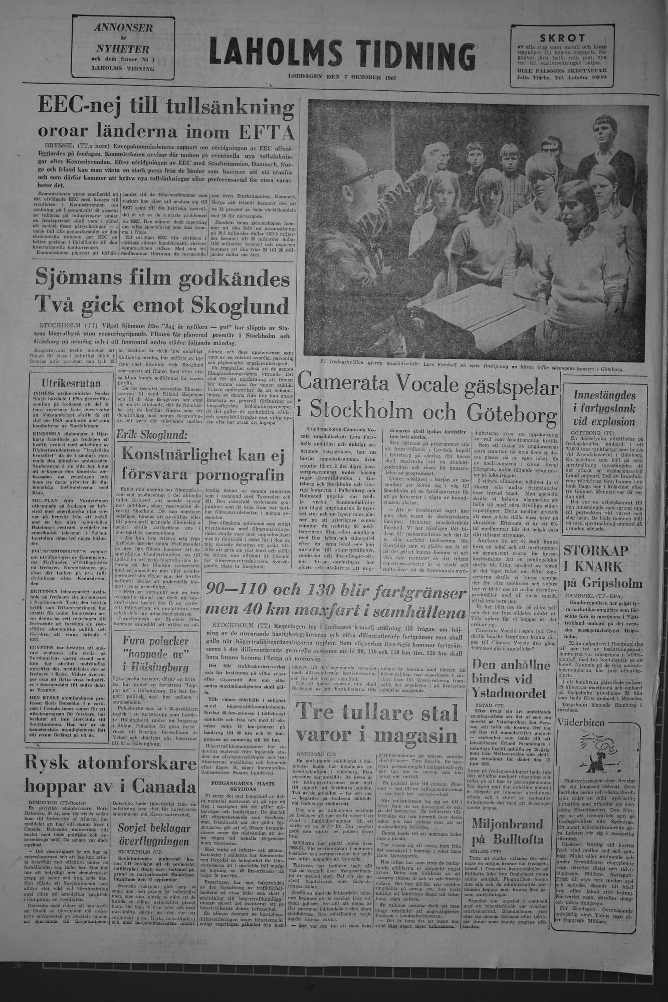 Laholms Tidning Lördag 7 oktober 1967, sida 8