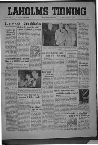 Förstasidan, Fredag 10 juni 1949