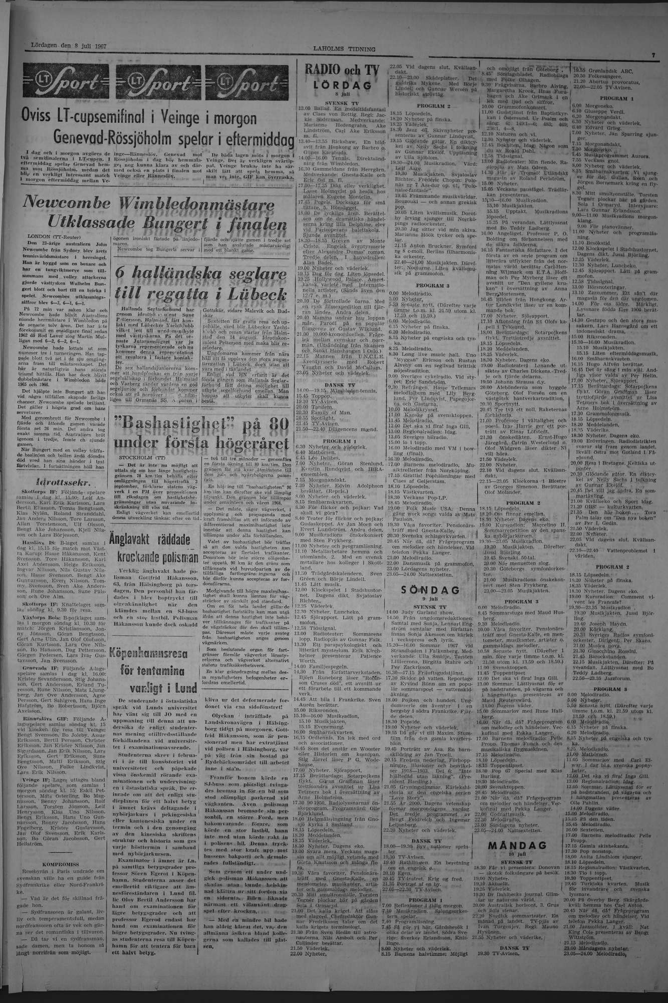 Laholms Tidning Lördag 8 juli 1967, sida 7