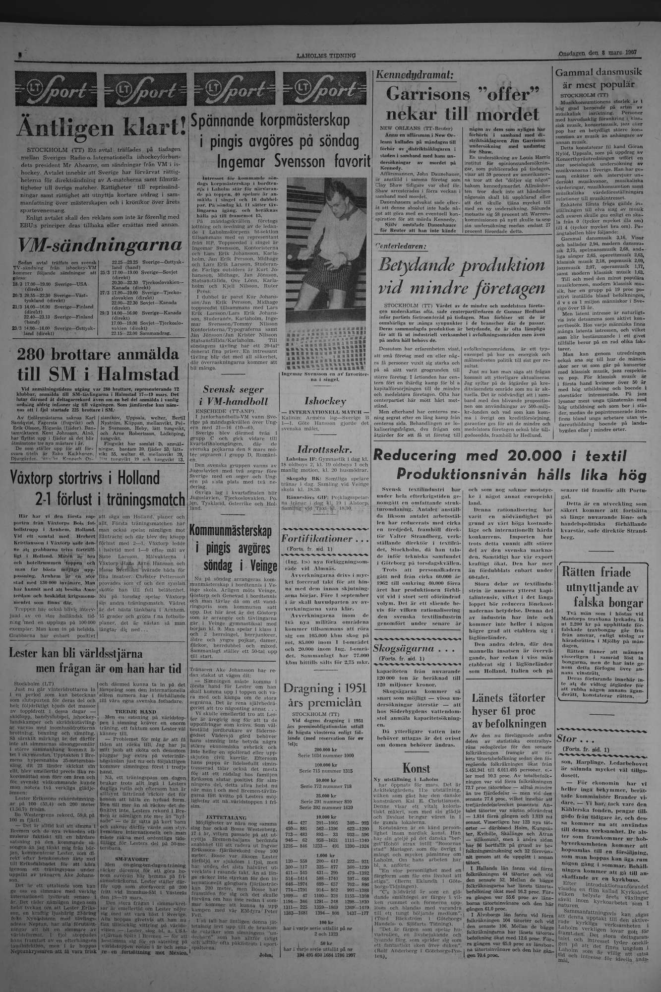 Laholms Tidning Onsdag 8 mars 1967, sida 6
