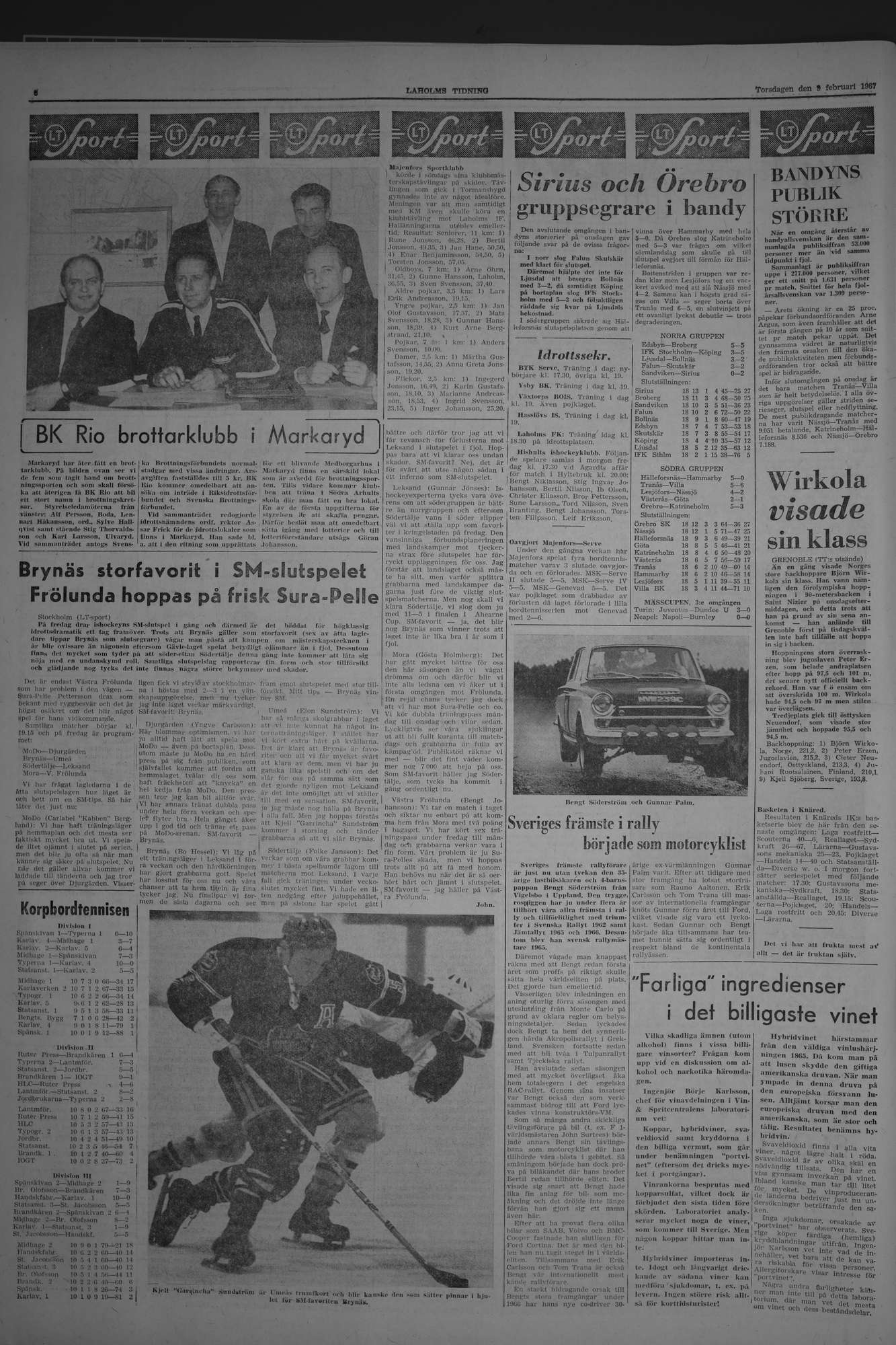Laholms Tidning Torsdag 9 februari 1967, sida 6