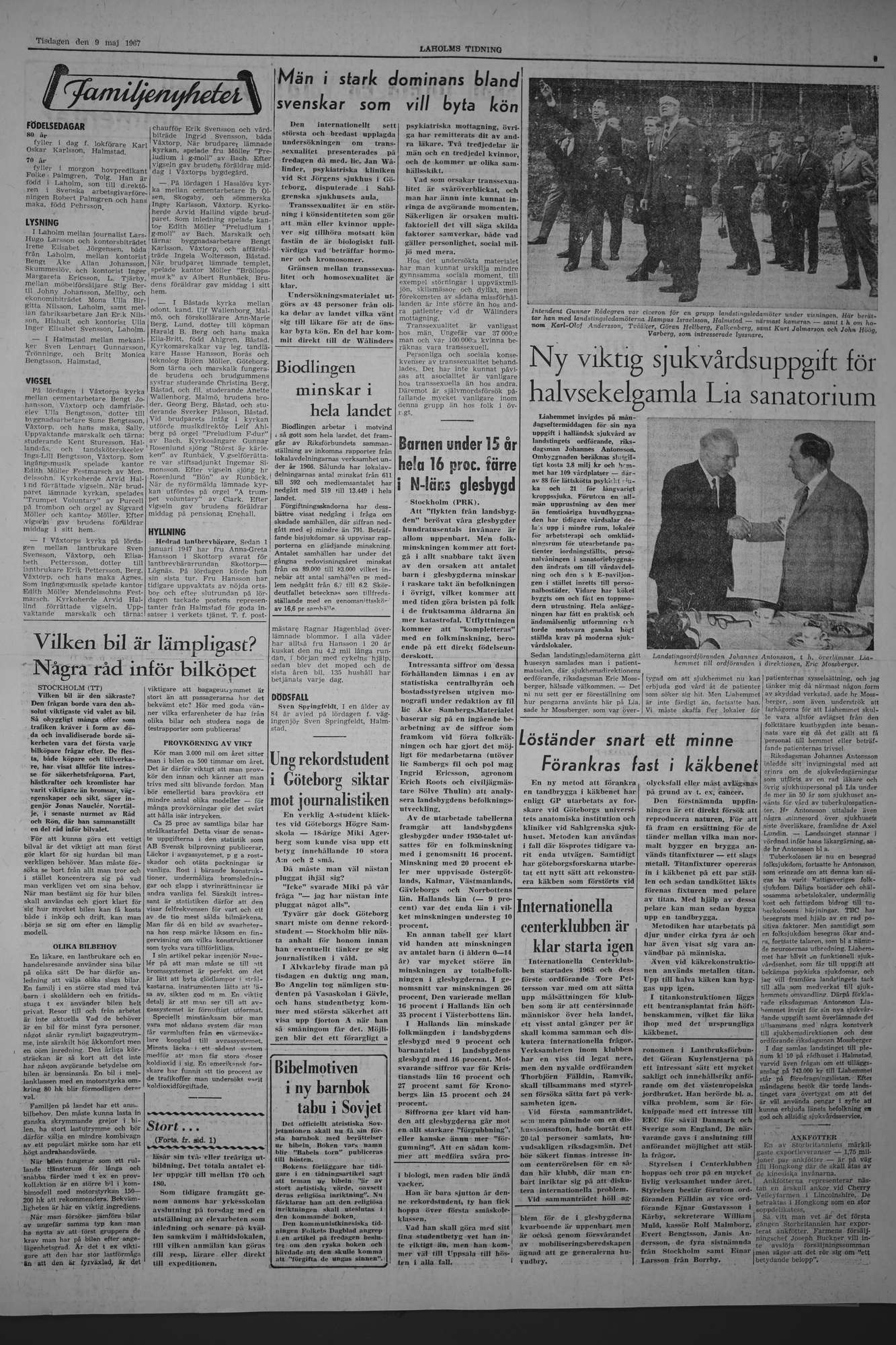 Laholms Tidning Tisdag 9 maj 1967, sida 3