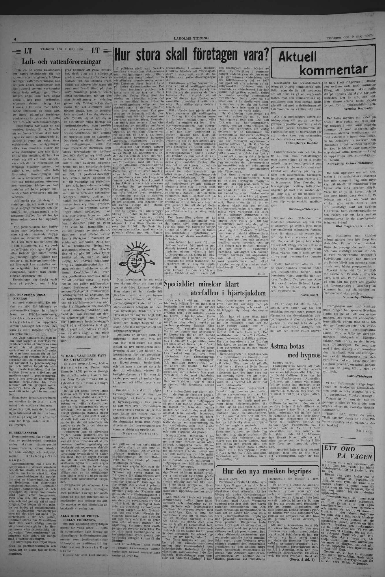 Laholms Tidning Tisdag 9 maj 1967, sida 4