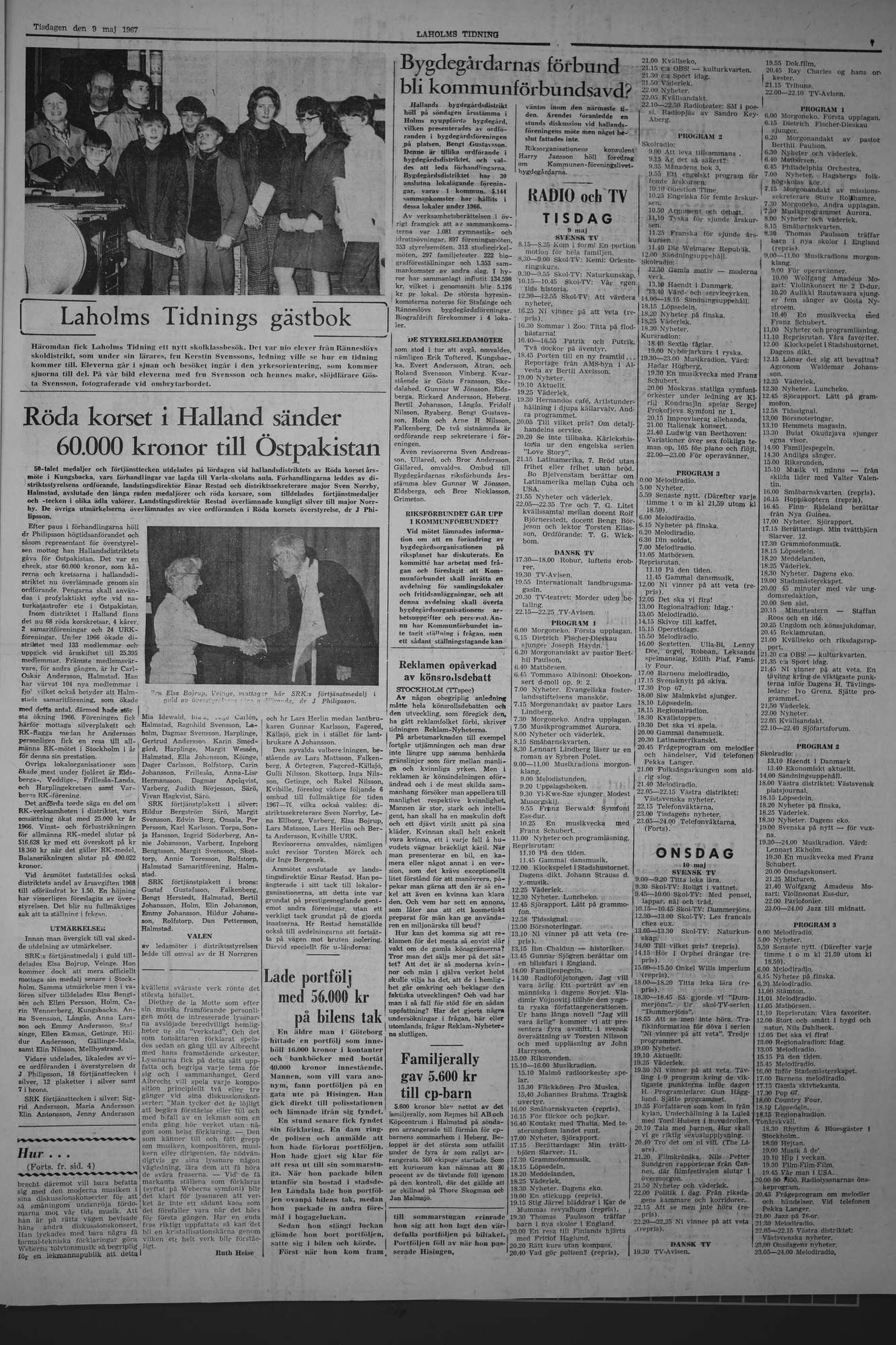 Laholms Tidning Tisdag 9 maj 1967, sida 7