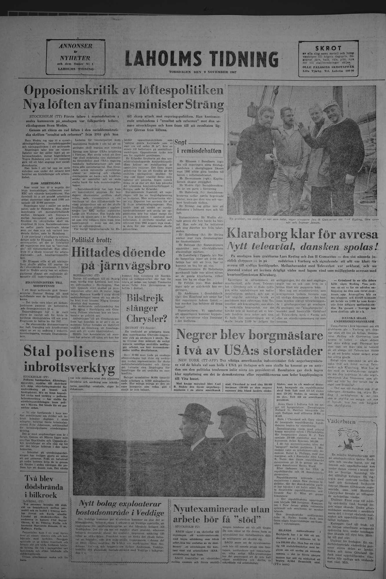 Laholms Tidning Torsdag 9 november 1967, sida 8