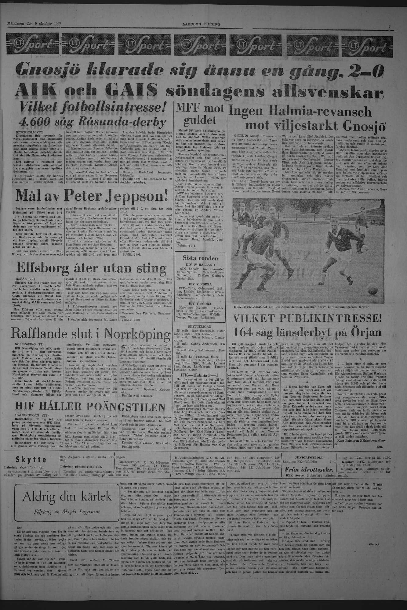 Laholms Tidning Måndag 9 oktober 1967, sida 7