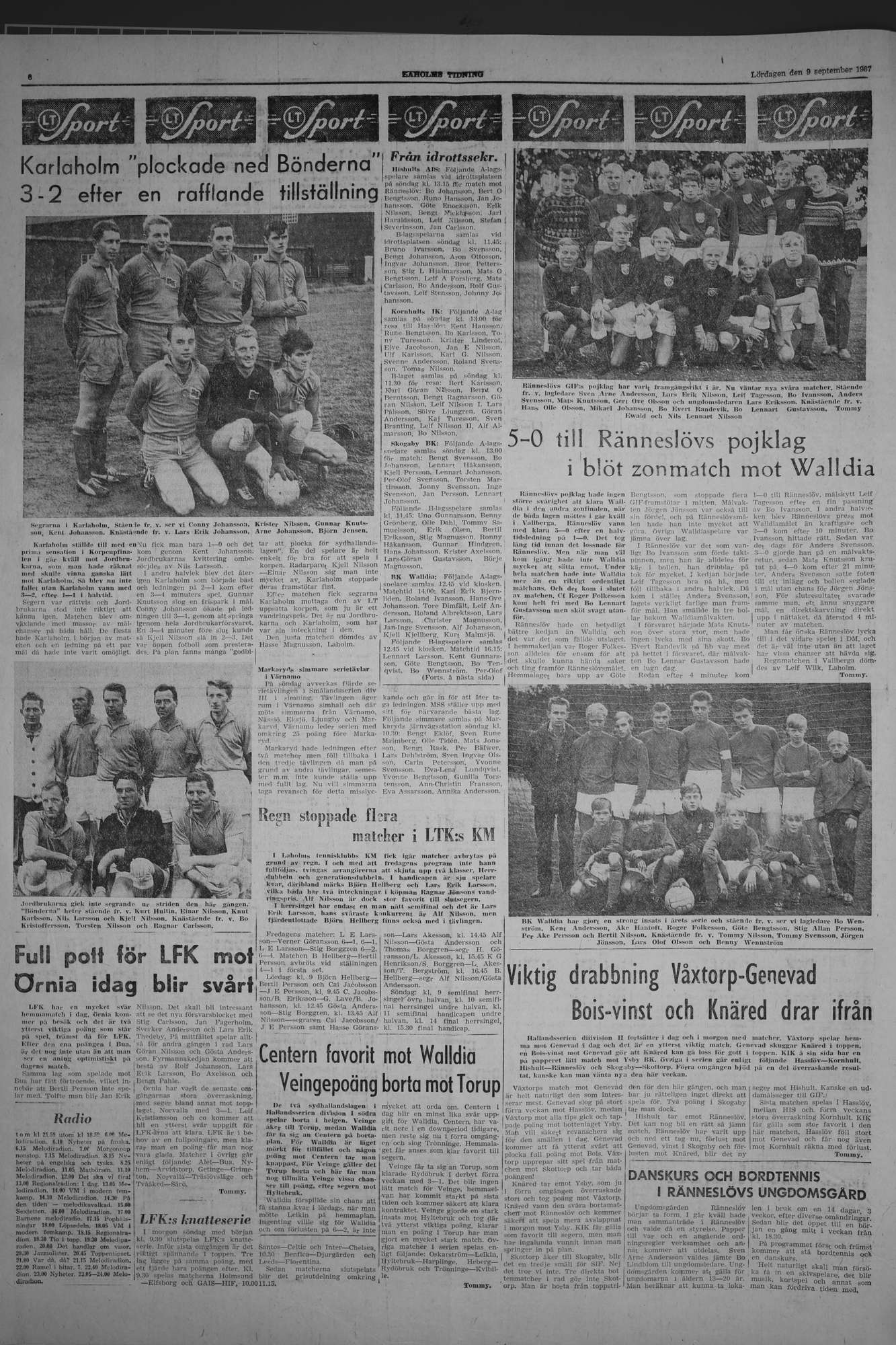 Laholms Tidning Lördag 9 september 1967, sida 6