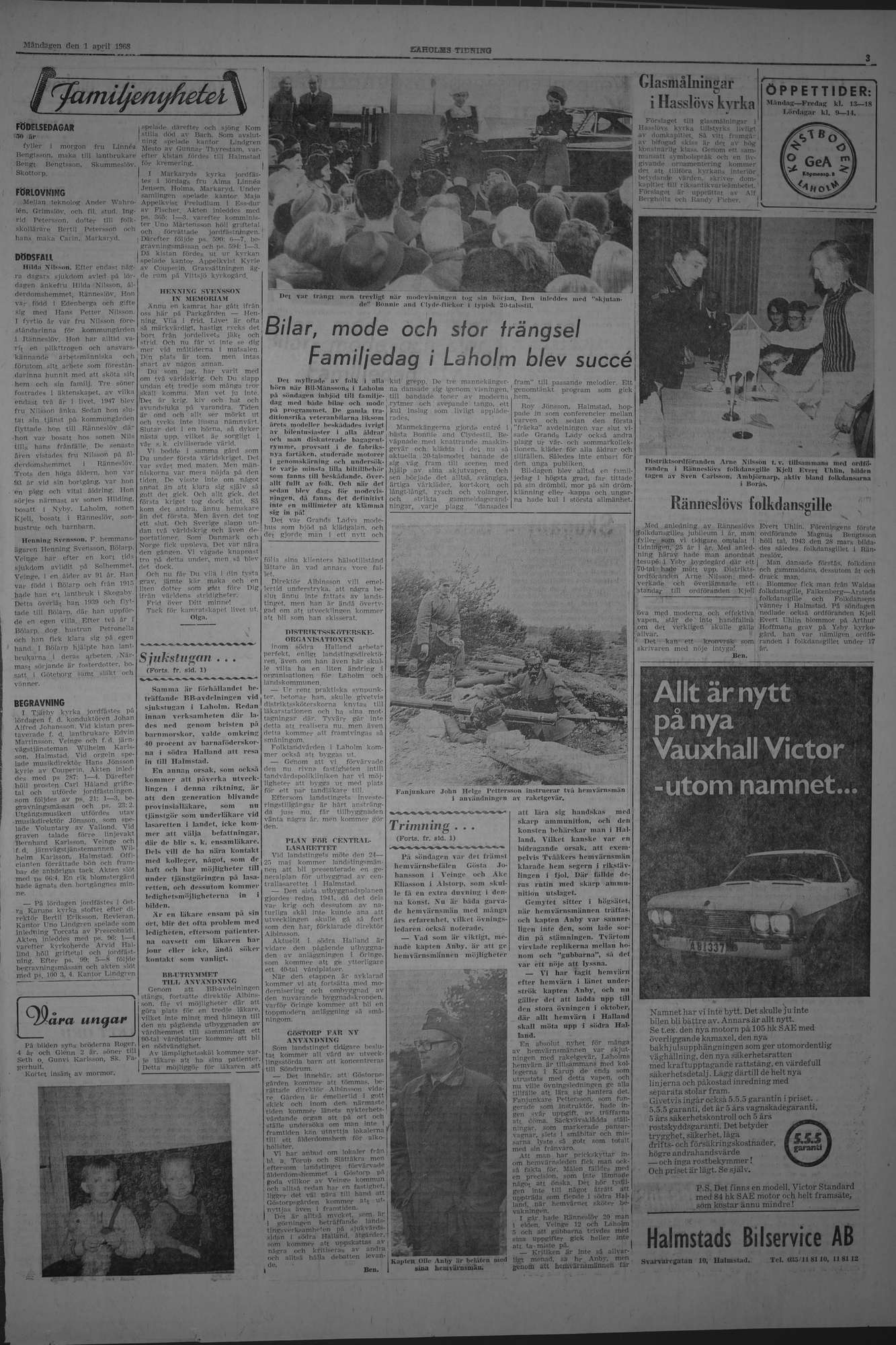 Laholms Tidning Måndag 1 april 1968, sida 3