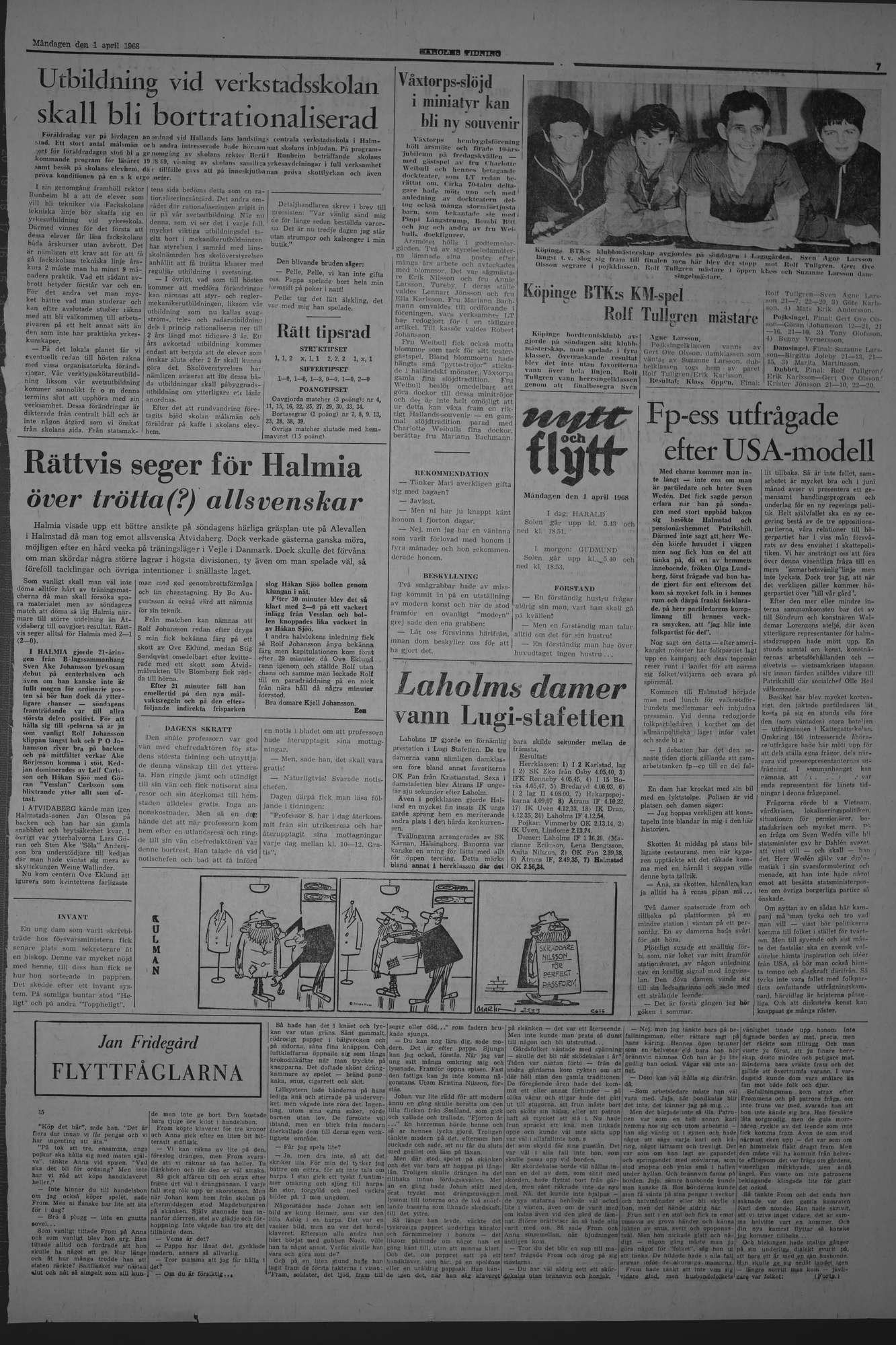 Laholms Tidning Måndag 1 april 1968, sida 7