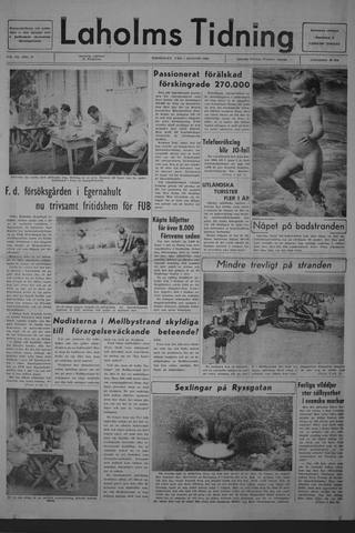 Förstasidan, Torsdag 1 augusti 1968
